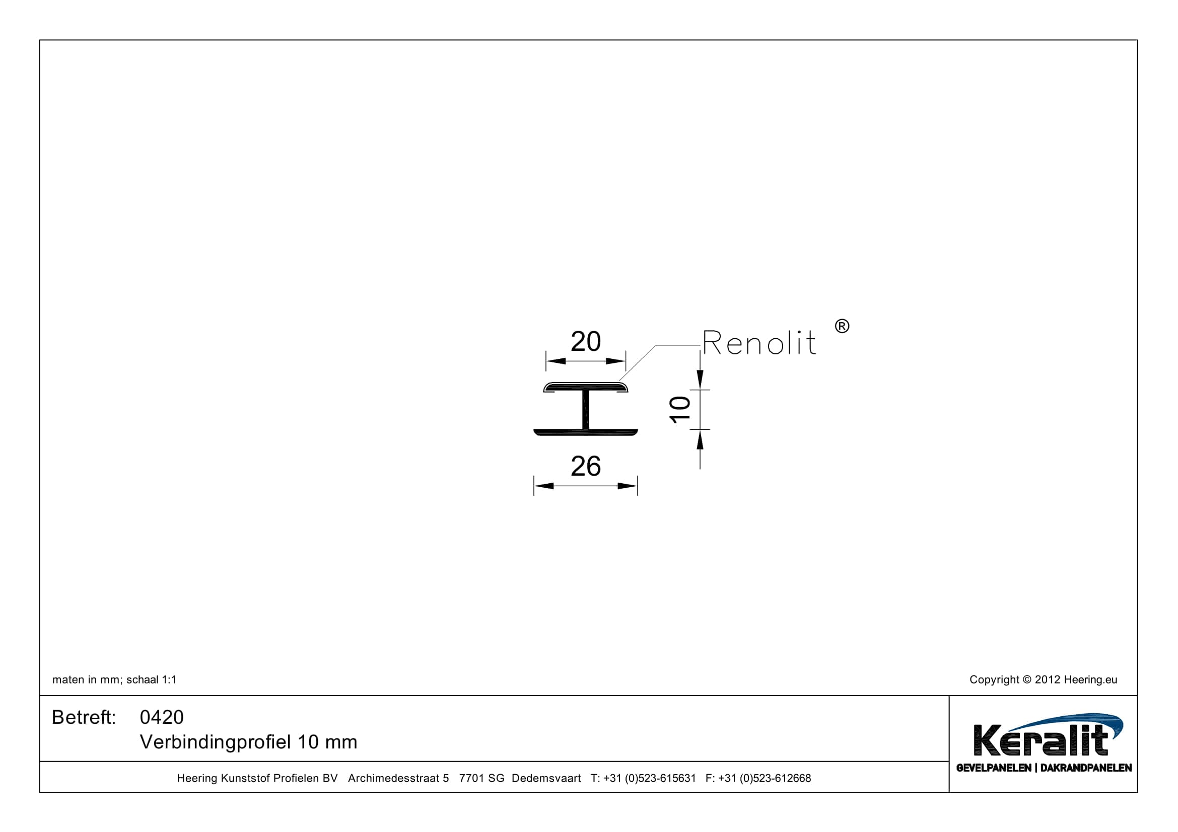 Verbindingprofiel 10 mm